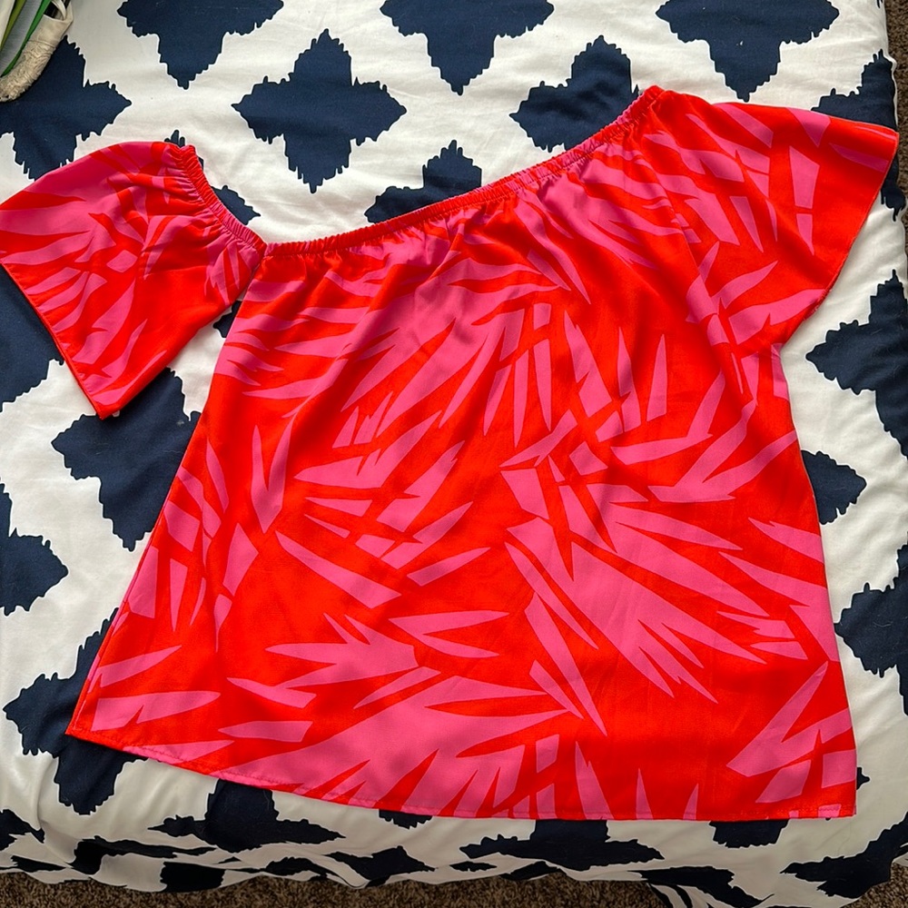 Large Vestique Palm Print Blouse